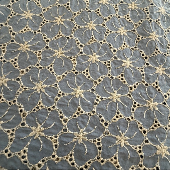 ZARA Eyelet Embroidered Cotton Dusty Blue Dress Women’s Large - Picture 6 of 12